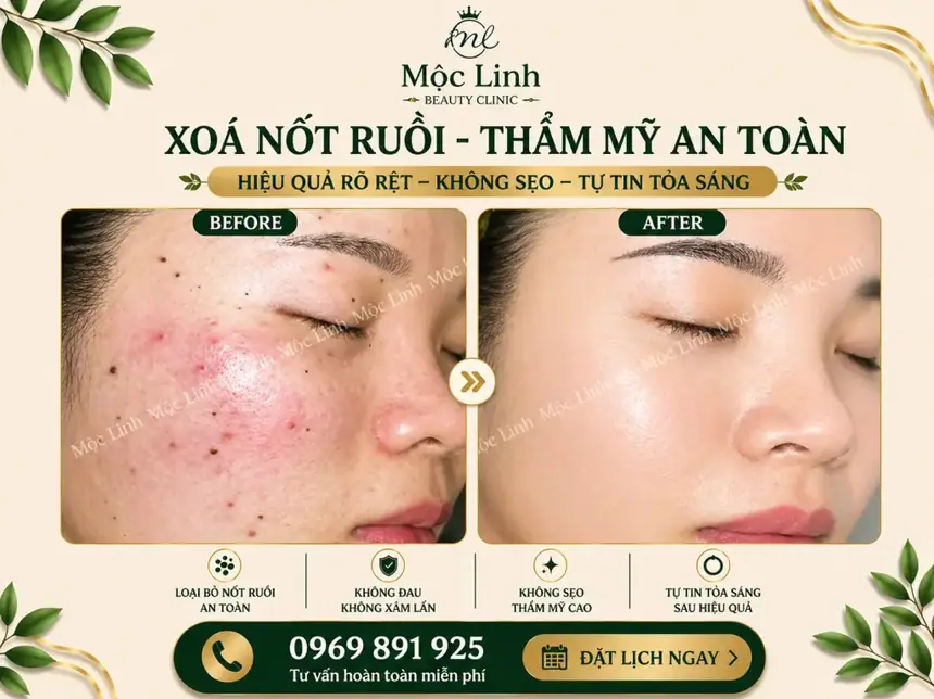 Tẩy nốt ruồi, mụn cơm, mụn thịt tại Thẩm Mỹ Mộc Linh Hải Phòng - hình 24