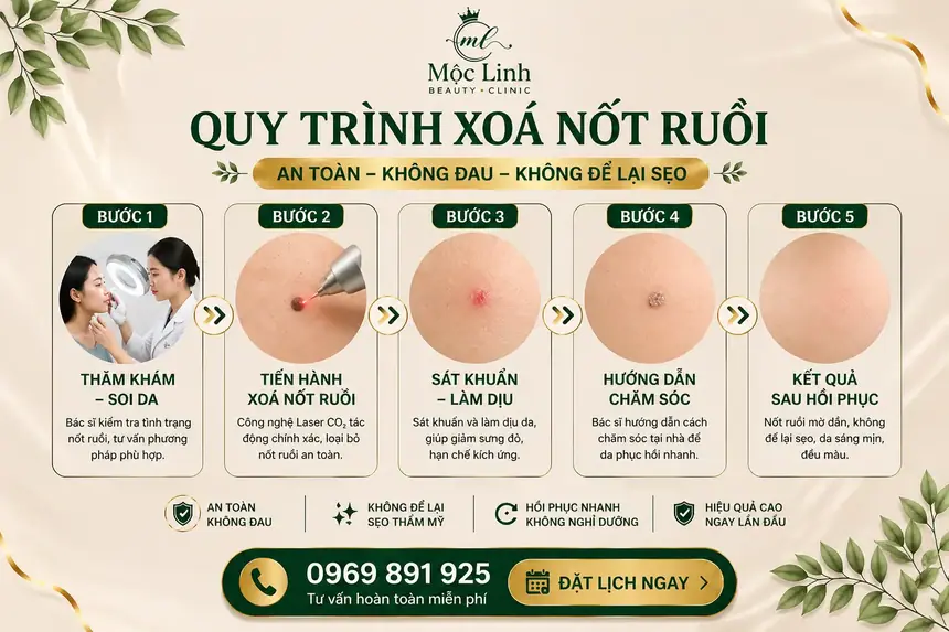 Tẩy nốt ruồi, mụn cơm, mụn thịt tại Thẩm Mỹ Mộc Linh Hải Phòng - hình 3