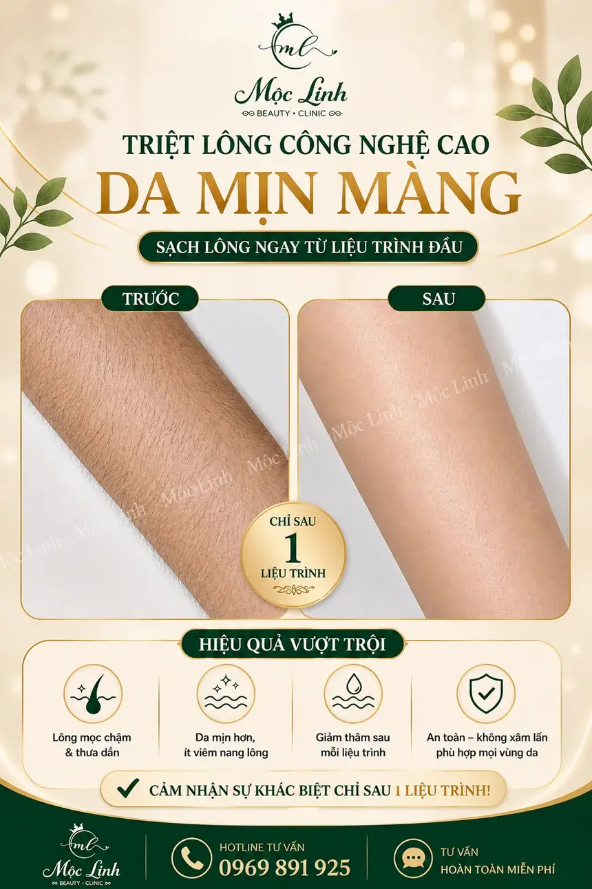 Quy trình triệt lông laser diode tại Mộc Linh Hải Phòng