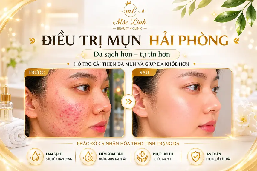 Trị mụn tại Thẩm Mỹ Mộc Linh Hải Phòng