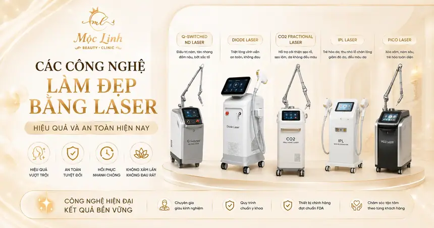 Các công nghệ làm đẹp bằng Laser hiệu quả an toàn hiện tại Thẩm Mỹ Mộc Linh Hải Phòng - hình 1