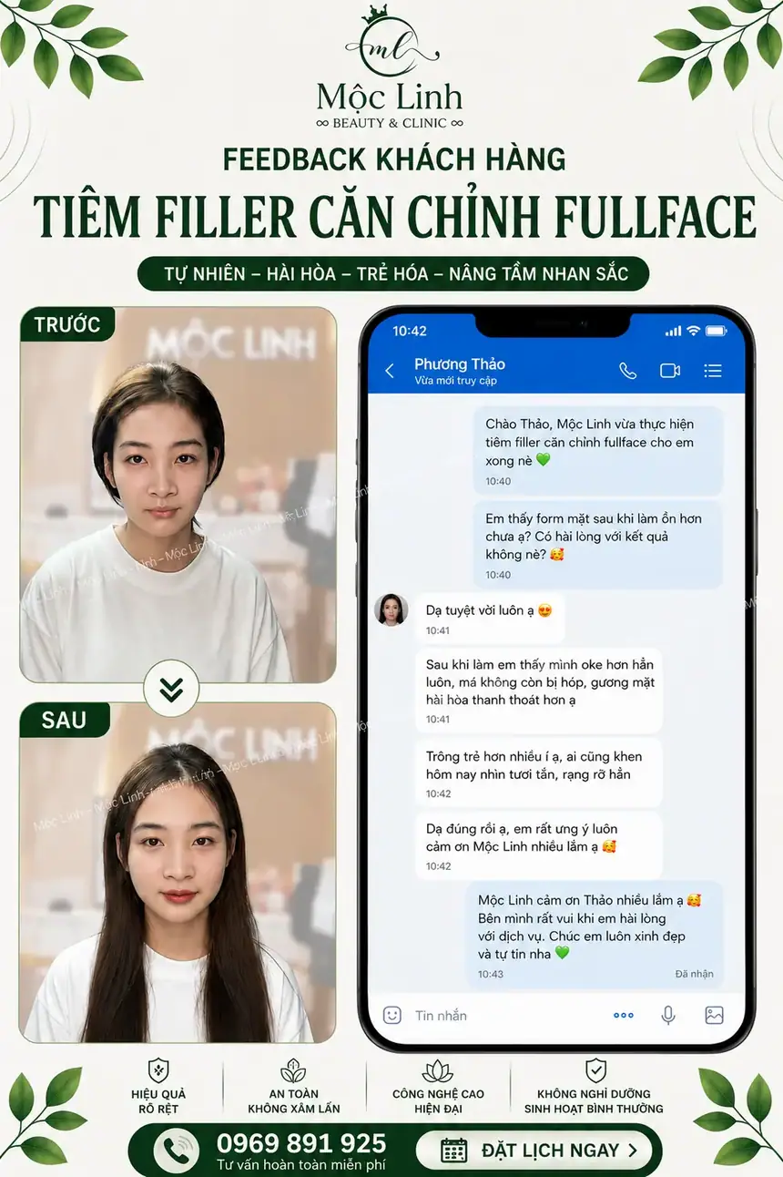 Tiêm filler rãnh cười xóa nếp nhăn tại Thẩm Mỹ Mộc Linh