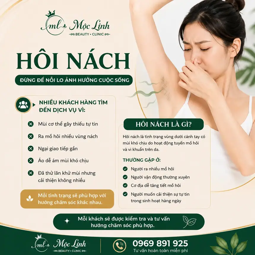 Trị hôi nách Hải Phòng tại Thẩm Mỹ Mộc Linh - hình 2