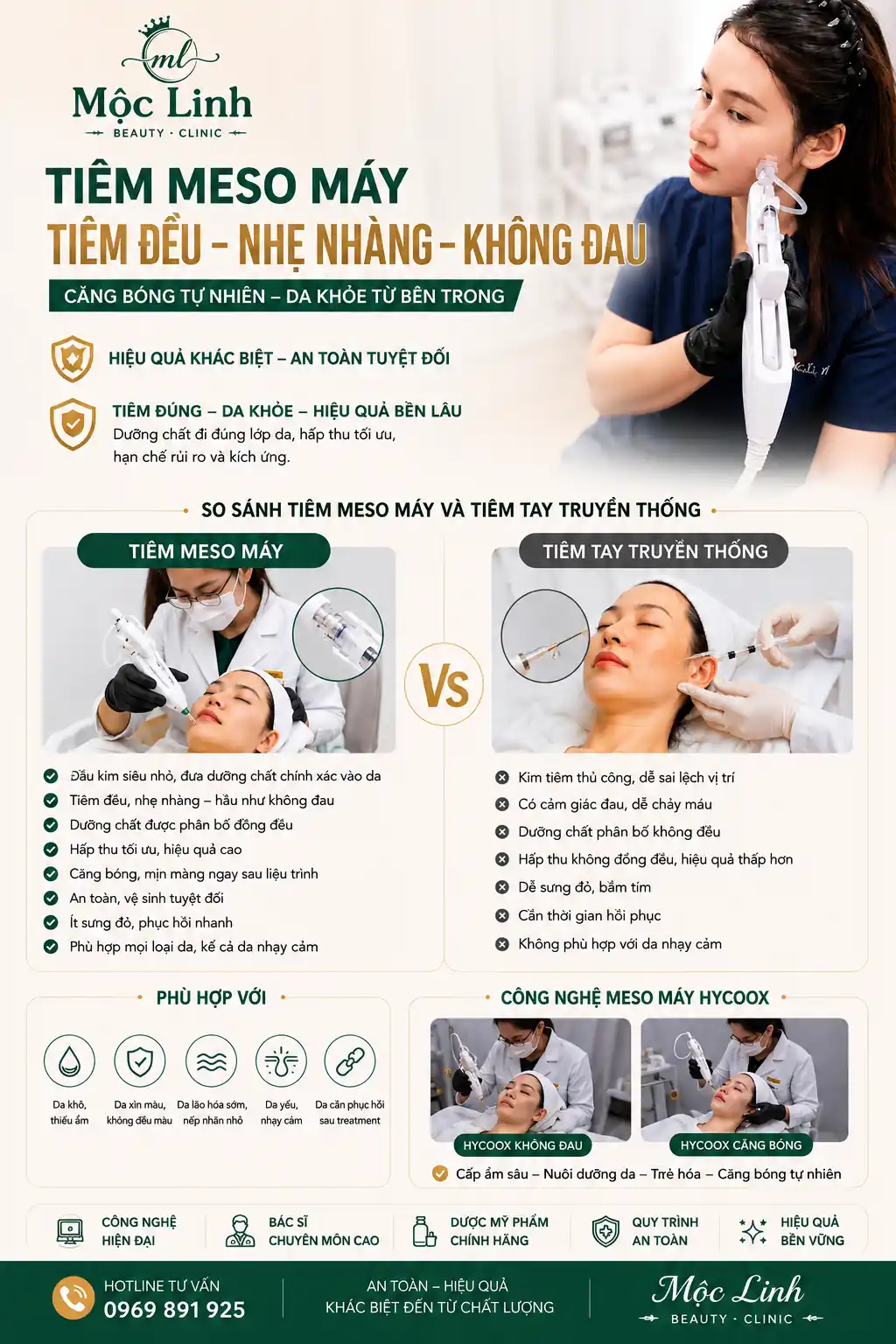 Tiêm meso cấp ẩm phục hồi da tại Thẩm Mỹ Mộc Linh