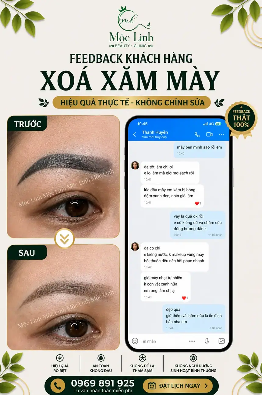 Kết quả phun mày phẩy sợi Hàn Quốc đẹp tự nhiên Hải Phòng
