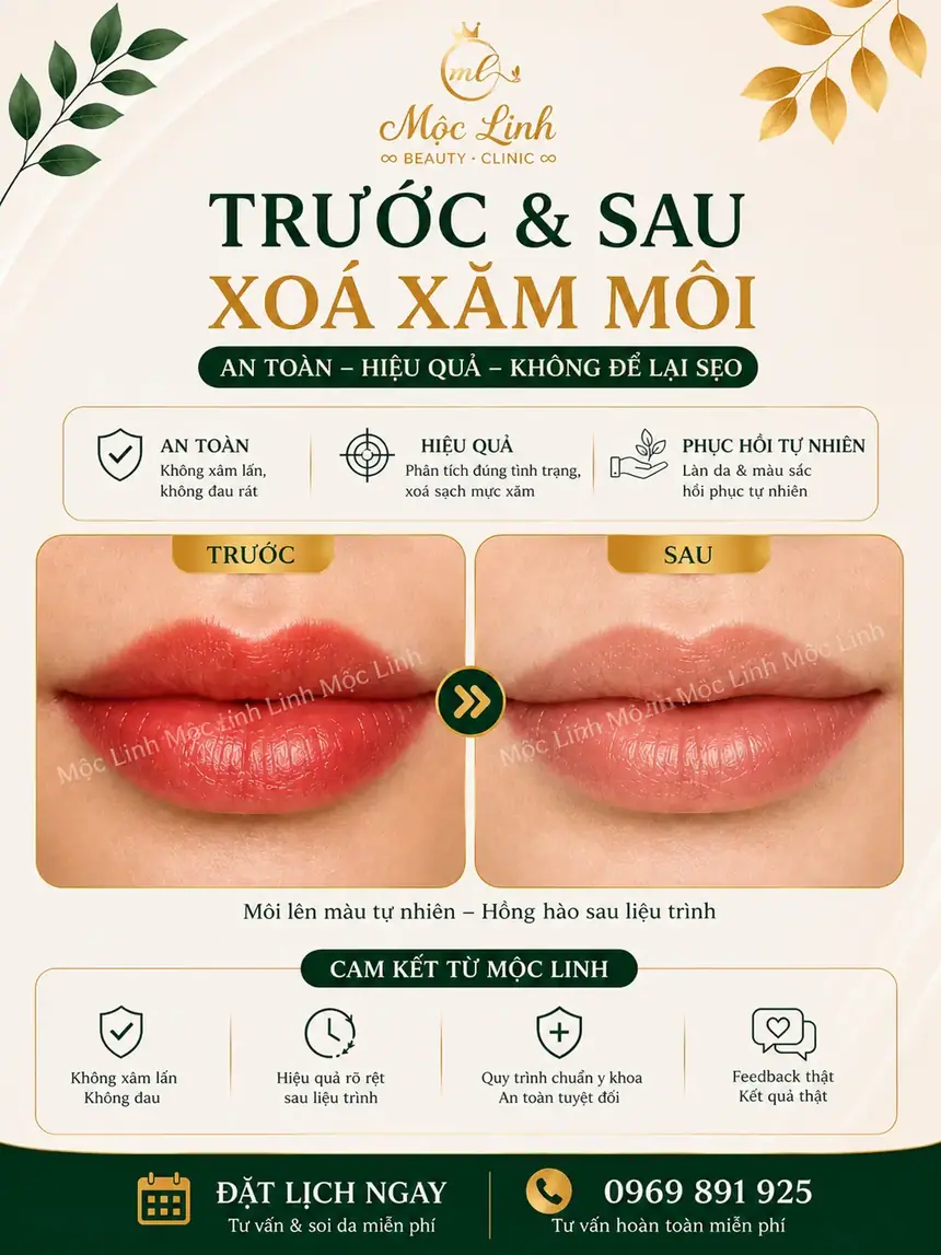 Phun môi collagen màu tự nhiên tại thẩm mỹ viện Hải Phòng