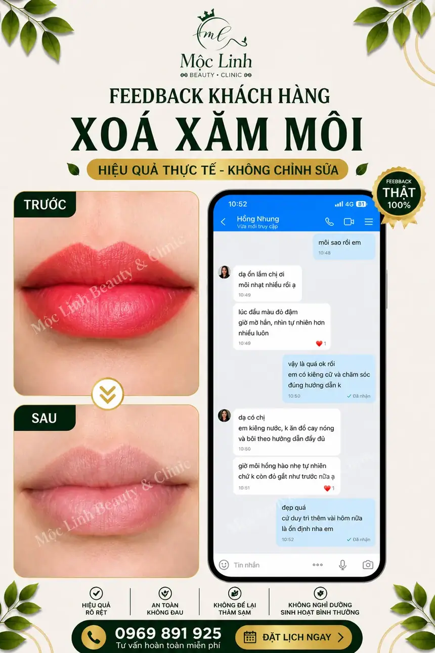 Quy trình phun xăm mày môi chuẩn y khoa tại Thẩm Mỹ Mộc Linh