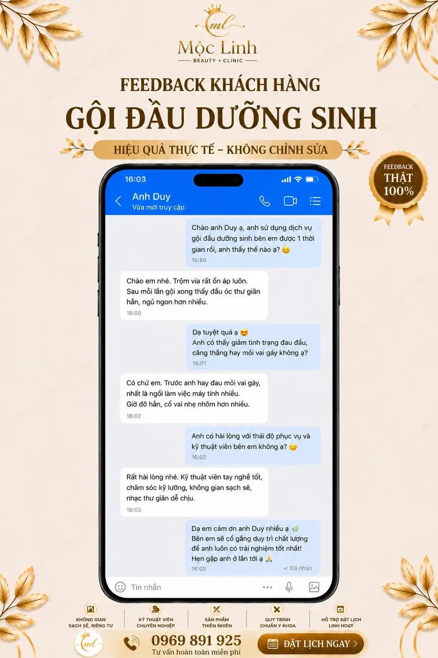 Gội Đầu Dưỡng Sinh Hải Phòng tại Thẩm Mỹ Mộc Linh - hình 5