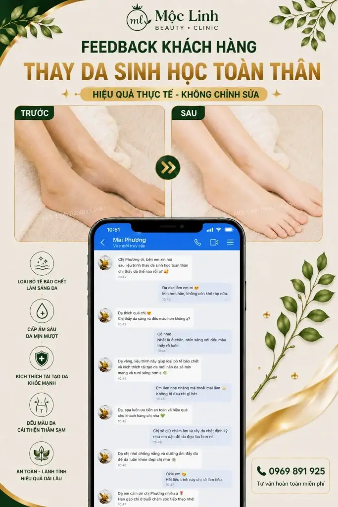 Thay Da Sinh Học Hải Phòng – Khi Làn Da Cần Một Chu Kỳ tại Thẩm Mỹ Mộc Linh - hình 2