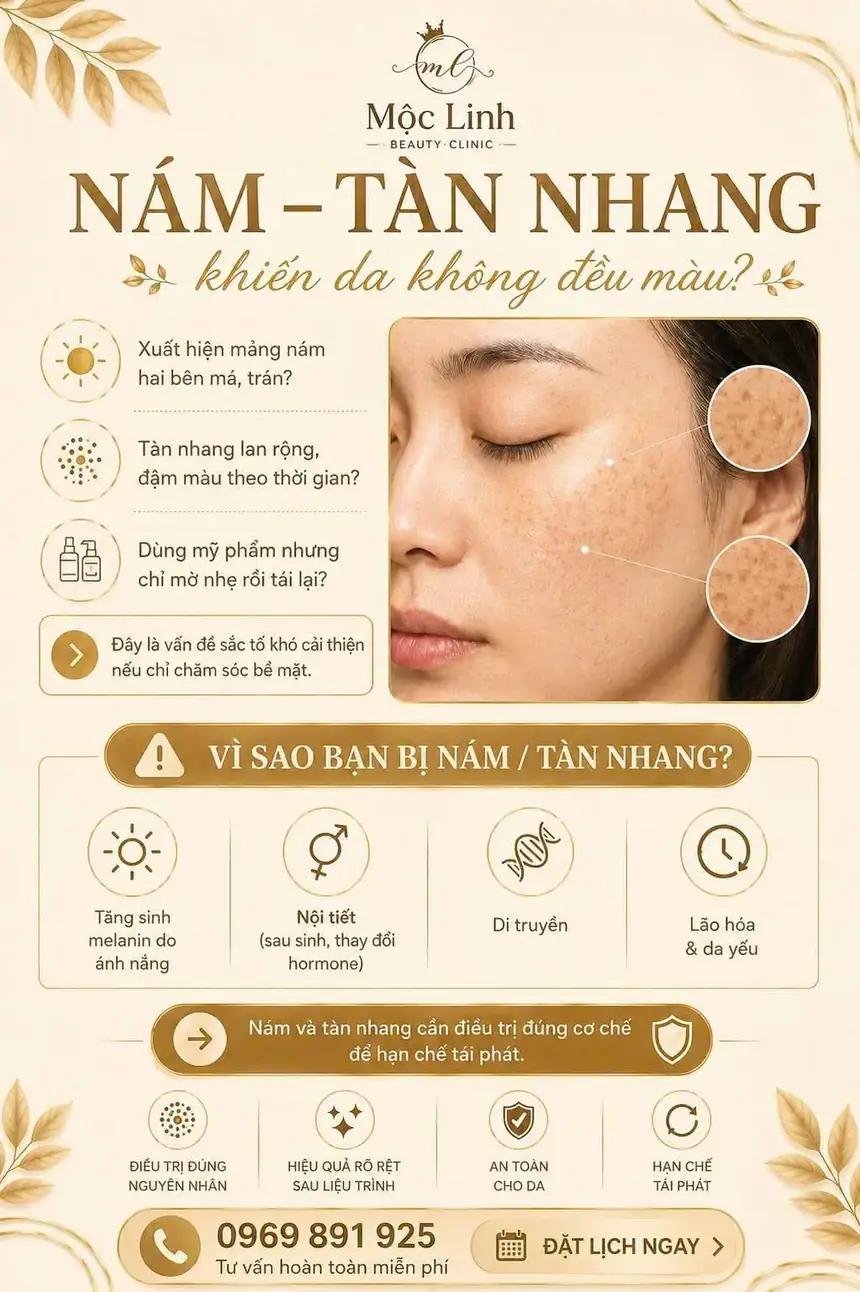 Điều trị nám bao nhiêu buổi tại Thẩm Mỹ Mộc Linh Hải Phòng