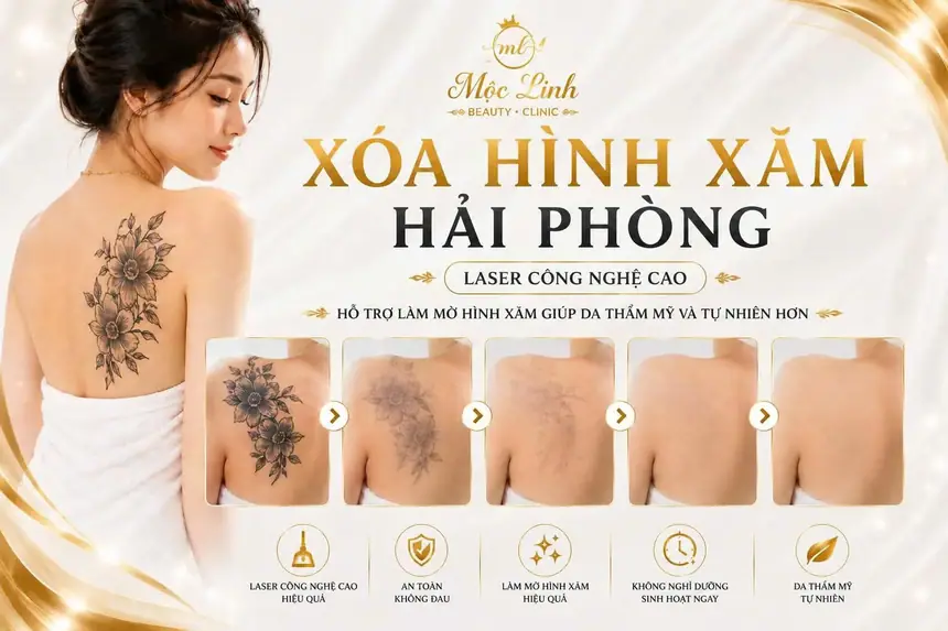 Xóa hình xăm bằng laser an toàn tại Thẩm Mỹ Mộc Linh Hải Phòng